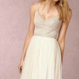 BHLDN Adrianna Papell Naya Beaded Bodice Gown EUC
